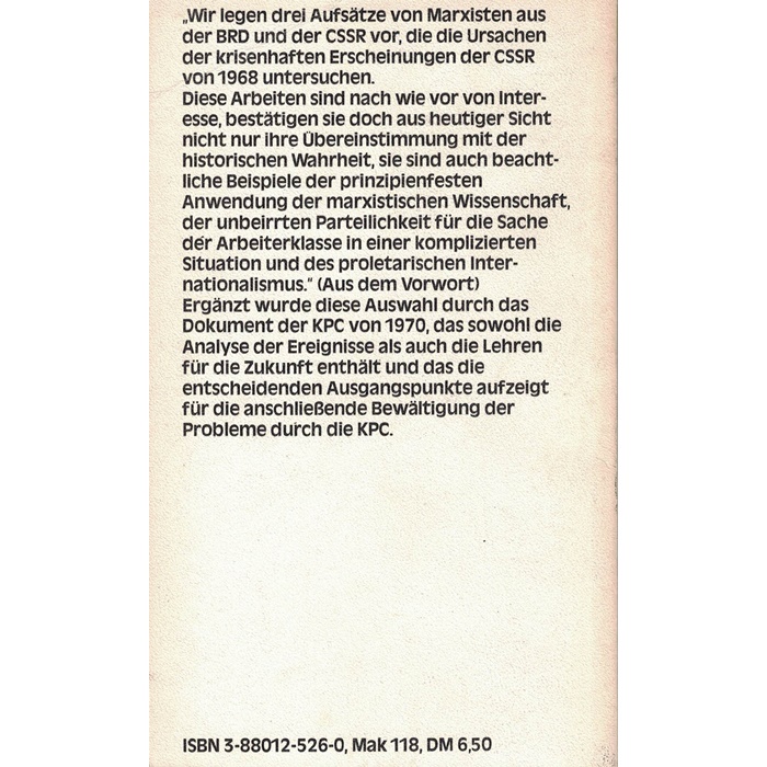 Fojtik, Hartmann, Schmid - Die CSSR 1968 - Lehren aus der Krise