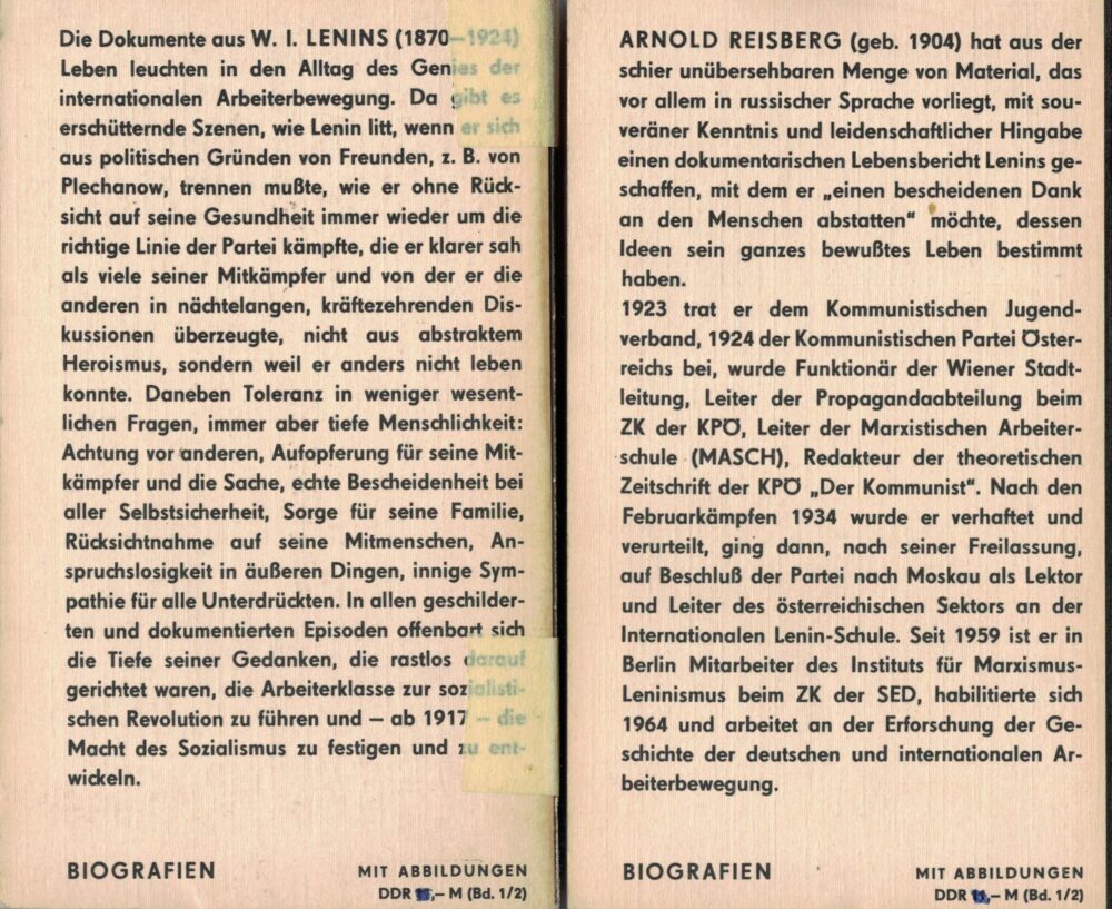 Lenin - Dokumente seines Lebens - 2 Bände - mit vielen Fotos und Dokumenten