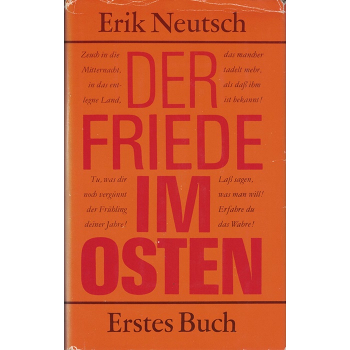 Erik Neutsch, Der Friede im Osten - Roman