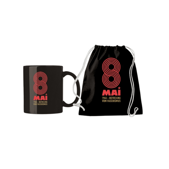 Kaffeebecher + Tragebeutel "8. Mai – Tag der Befreiung"