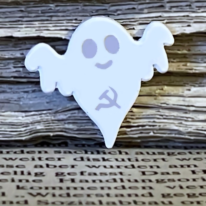 Pin "Gespenst des Kommunismus" [Weiss /Silber]
