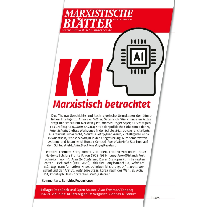 Marxistische Blätter 4/2025 „KI – Marxistisch betrachtet“